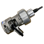 Industrial metal pneumatic tool with a black trigger/lever and a cylindrical head, used for high-torque fastener work (impact wrench)